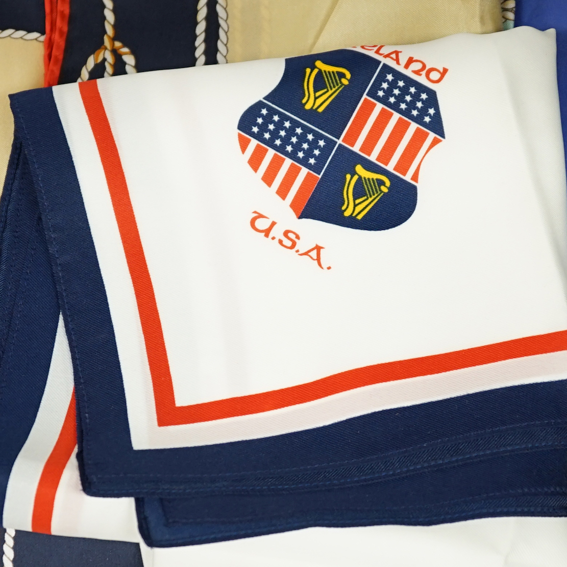 A large collection of Mary Rose commemorative ladies silk scarves